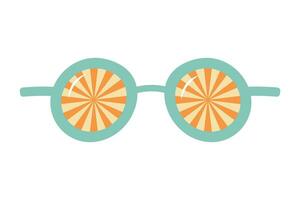 ancien des lunettes de soleil avec des rayons. sensationnel rétro mode dessin animé style. vecteur