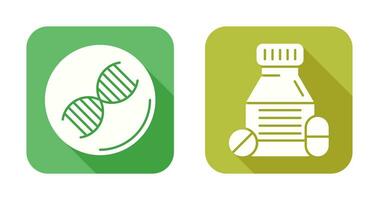 ADN et comprimés icône vecteur