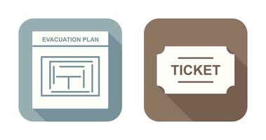 évacuation plan et des billets icône vecteur