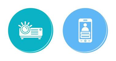 s'identifier et projecteur icône vecteur