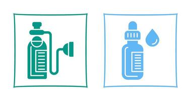 oxygène et compte-gouttes icône vecteur