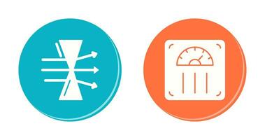 dispersion et poids échelle icône vecteur