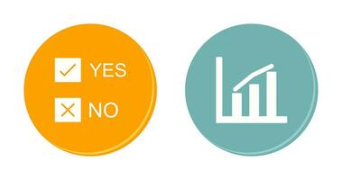 Oui non option et statistiques icône vecteur
