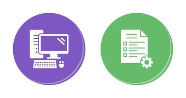 ordinateur et tester icône vecteur