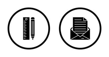 règle et collation postale et argent icône vecteur