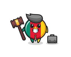 illustration de la mascotte de l'insigne du drapeau du cameroun en tant qu'avocat vecteur