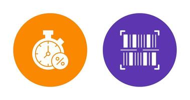 minuteur et code à barre icône vecteur