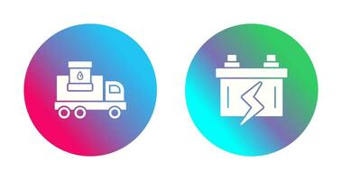 carburant un camion et batterie icône vecteur