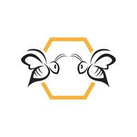 abeille logo et icône conception vecteur illustration