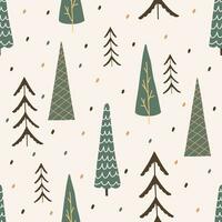 Noël sans couture modèle, avec une arbre, une pin arbre, une de fête atmosphère, une la magie forêt. vecteur