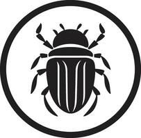 scarabée tête monogramme scarabée couronne conception vecteur