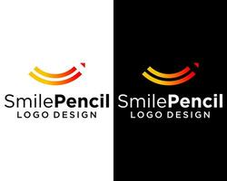 crayon dessiner sourire marrant logo conception. vecteur