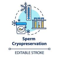 icône de concept de cryoconservation de sperme vecteur