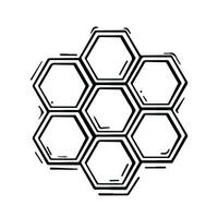 contour, rayon de miel, hexagone, vecteur illustration