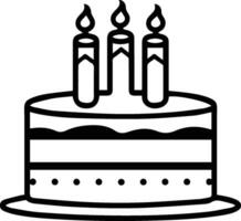 anniversaire gâteau logo dans plat ligne art style vecteur