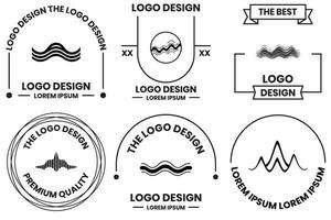 du son vagues ou la musique logo dans plat ligne art style vecteur