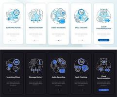 écran de la page de l'application mobile d'intégration des professionnels du service de messagerie vecteur