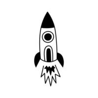 fusée doodle illustration vecteur