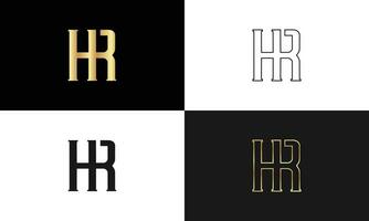 heure rh h r initiale lettre luxe-premium logo. vecteur