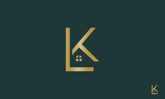 lk kl l k initiale réel biens lettre luxe prime logo. vecteur