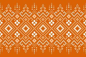 Orange millésimes traverser point traditionnel ethnique modèle paisley fleur ikat Contexte abstrait aztèque africain indonésien Indien sans couture modèle pour en tissu impression tissu robe tapis rideaux et sarong vecteur