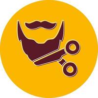 icône de vecteur de coupe de barbe