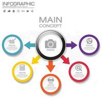 modèle d'infographie d'entreprise avec 5 options ou étapes. vecteur