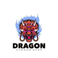 logo de mascotte de dragon vecteur