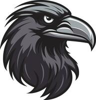 lisse oiseau symbolique marque corbeau silhouette minimaliste insigne vecteur