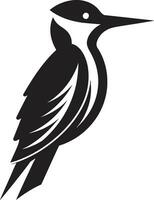 Pivert oiseau logo conception noir main tiré noir Pivert oiseau logo conception aquarelle vecteur