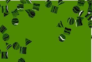 toile de fond vecteur vert clair avec des lignes, des cercles, des losanges.