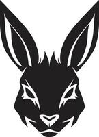 gracieux noir lapin icône lisse lapin symbolique marque vecteur