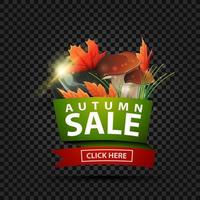 vente d'automne, bannière web discount dans un style géométrique vecteur