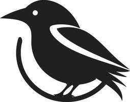 minimaliste oiseau silhouette élégant à plumes emblème vecteur