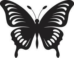 élégant vol dans noir papillon symbole papillon charme une travail de noir art vecteur