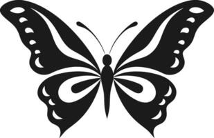 noir papillon dans ombres une travail de liberté lisse et élégant noir papillon icône vecteur