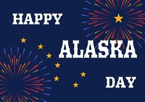 illustration pour l'anniversaire du jour de l'alaska, célébré le 18 octobre. vecteur