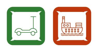 scootie et cargaison navire icône vecteur