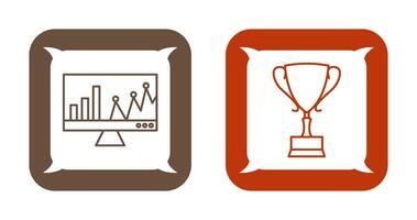 en ligne Statistiques et prix icône vecteur