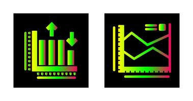 spline graphique et bar graphique icône vecteur