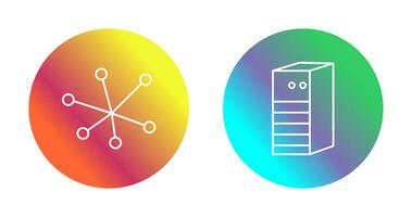 l'Internet et serveur réseau icône vecteur