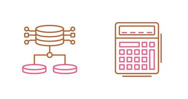 structuré Les données et calculatrice icône vecteur