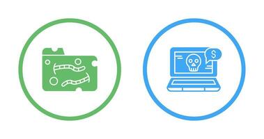 Ver de terre et en ligne fraude icône vecteur