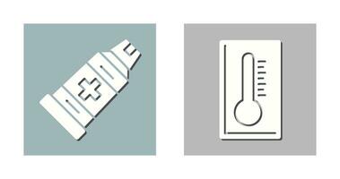 pâte et thermomètre icône vecteur