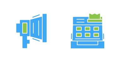 mégaphone et la caissière icône vecteur