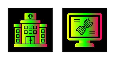 ADN et hôpital icône vecteur