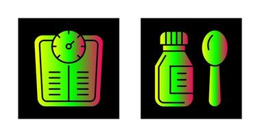 poids échelle et sirop icône vecteur