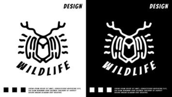 logo tête de cerf hipster, illustration pour t-shirt, affiche, autocollant vecteur