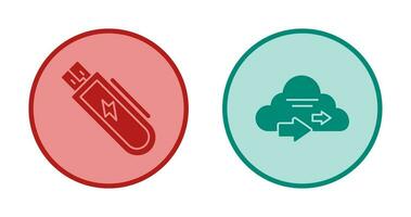 USB et nuage icône vecteur