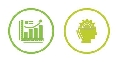 croissance graphique et machine apprentissage icône vecteur